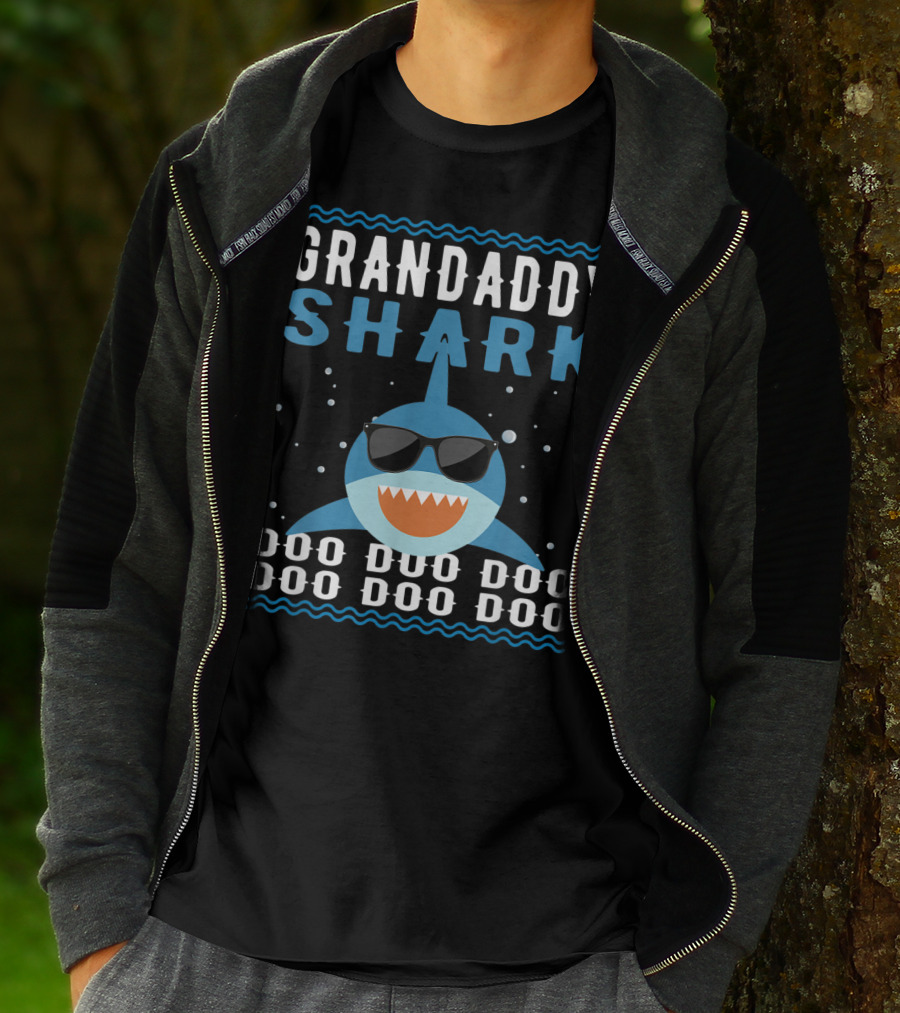 Grandaddy Shark Doo Doo Doo Sunglasses Funny Baby Mommy Kids Video T-Shirt