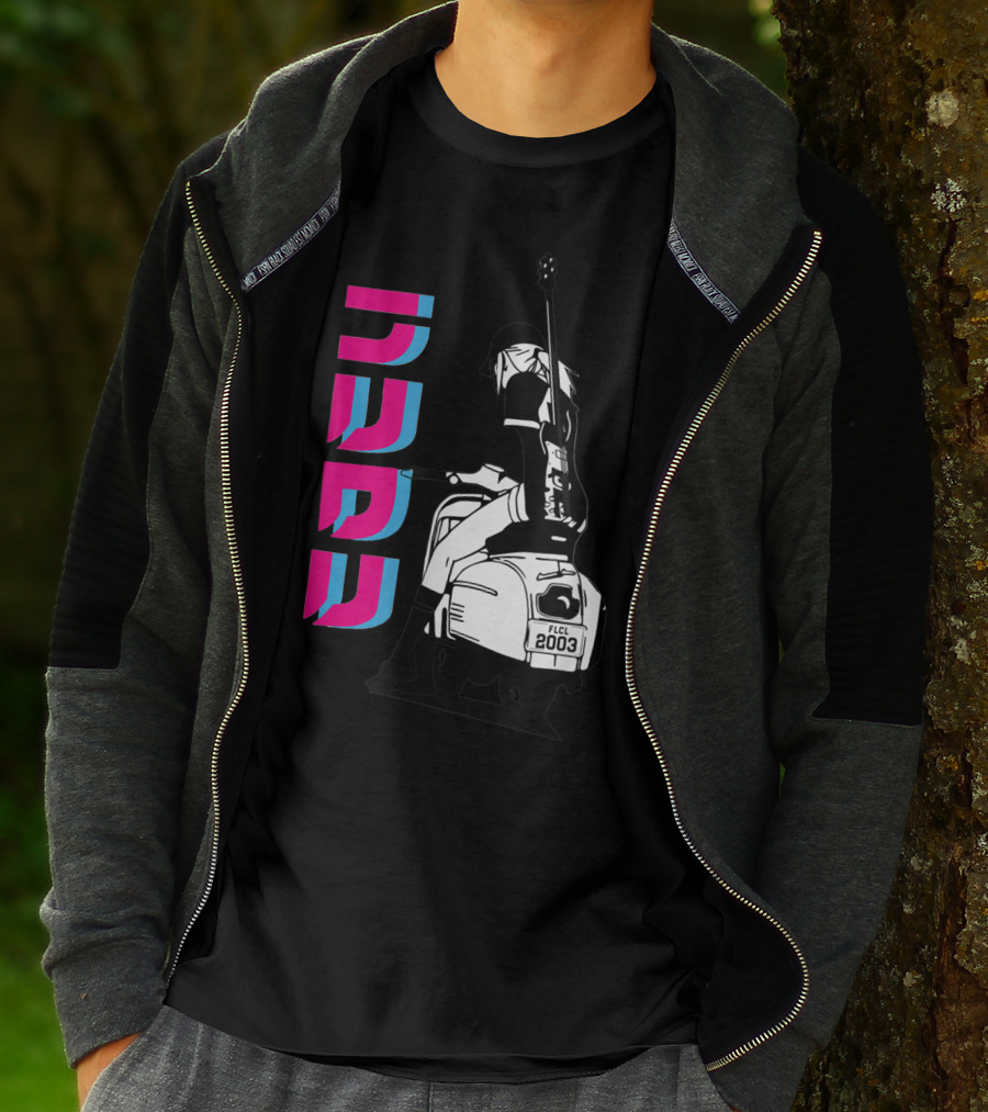 FLCL Fooly Cooly Vespa Rider With Guitar 2003 T-Shirt