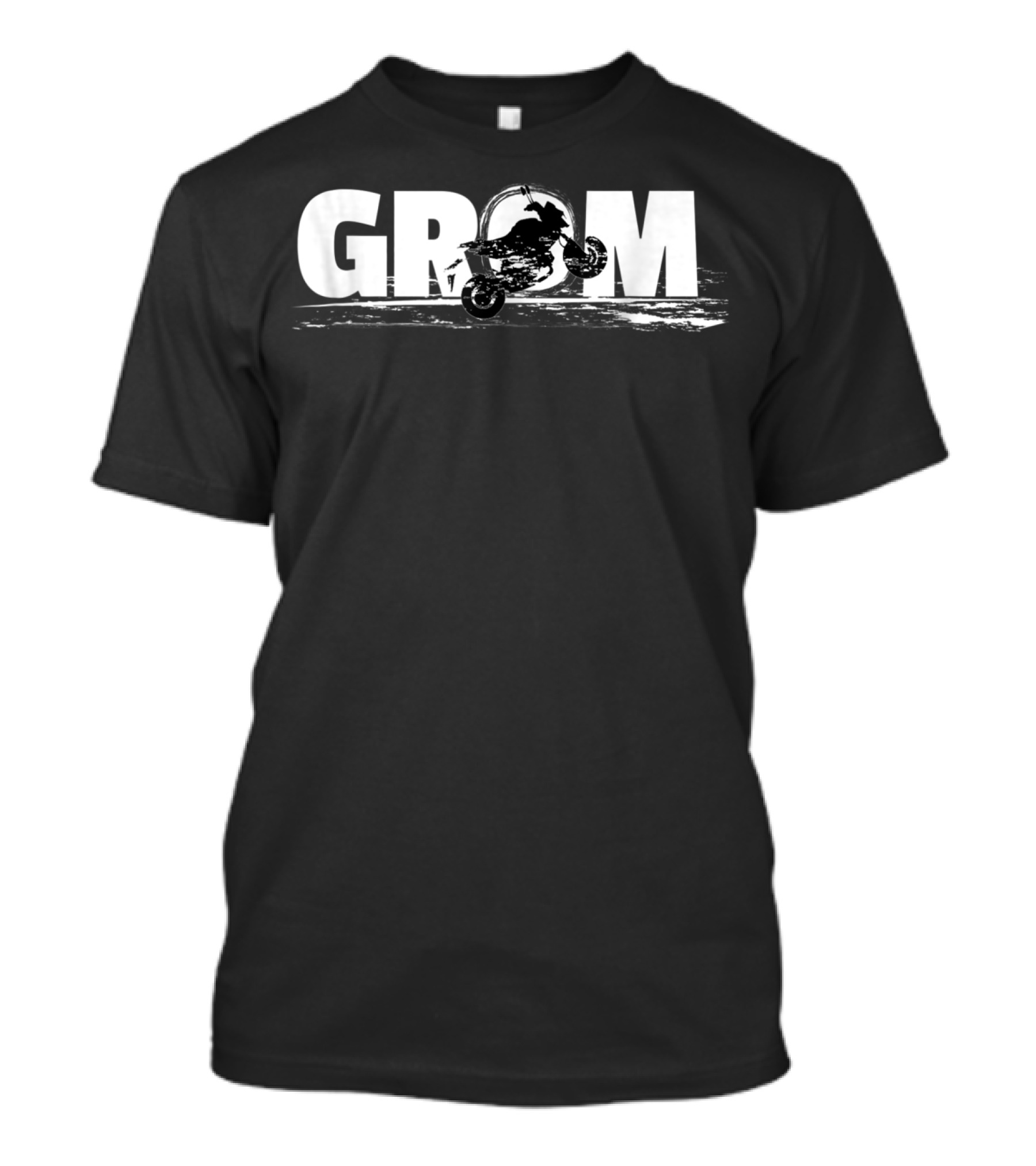 GROM Wheelie Silhouette In Bold Lettering T-Shirt