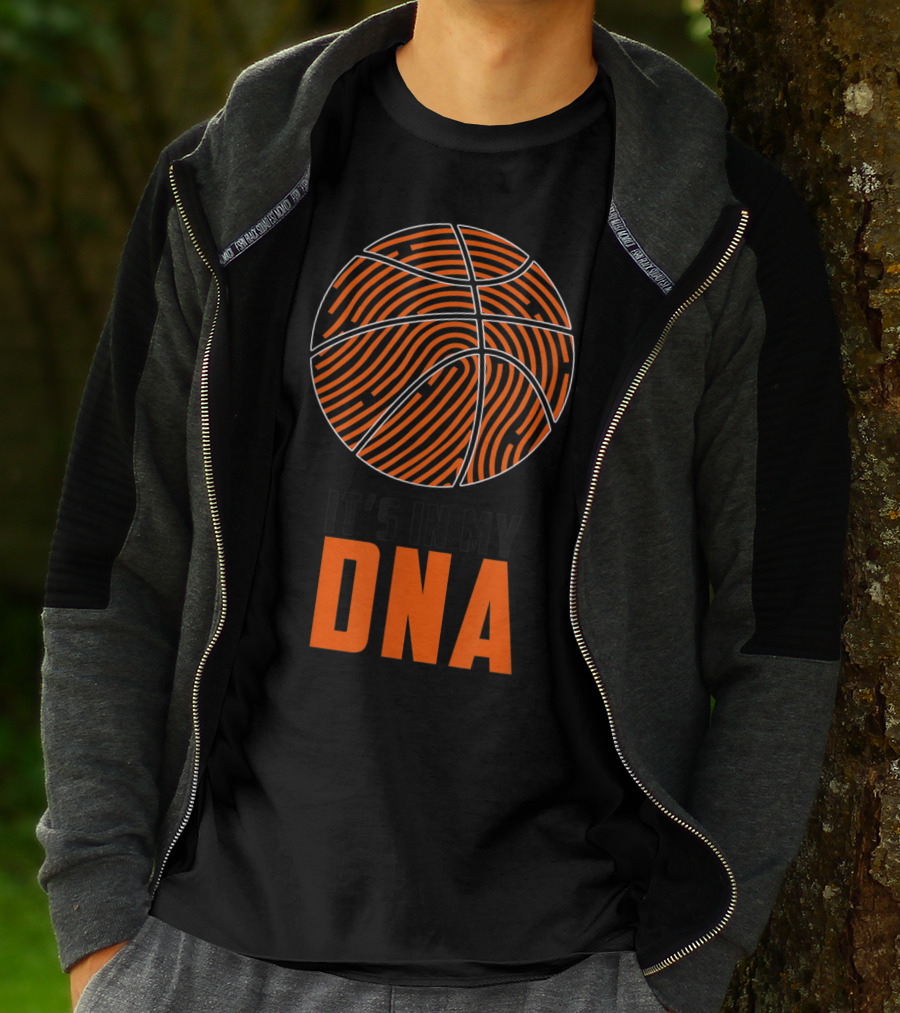 It's In My DNA Basketball Fingerprint Circle T-Shirt