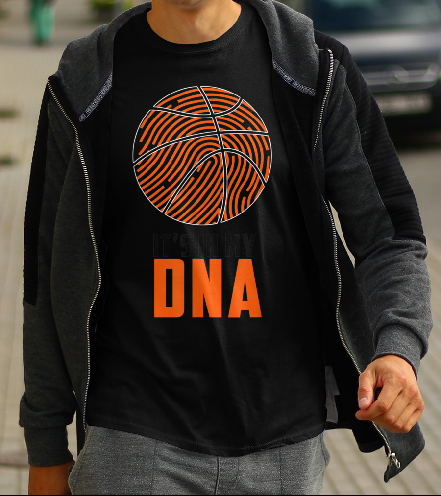 It's In My DNA Basketball Fingerprint Circle T-Shirt