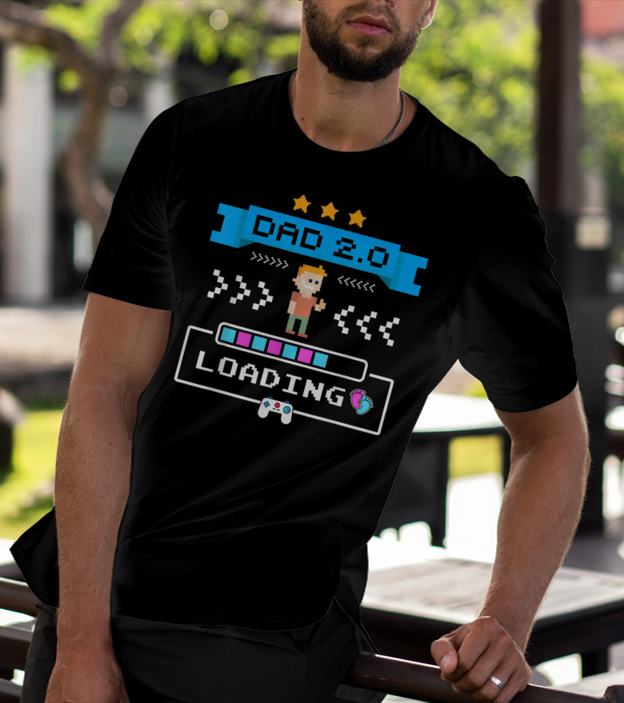 Dad 2.0 Loading Gamer Dad Again Cute 2nd Time Dad T-Shirt
