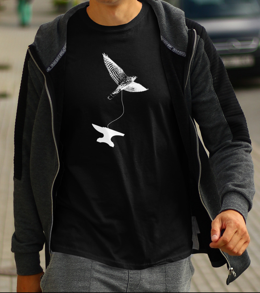 Heavy Falcon Anvil Flight Comedy T-Shirt