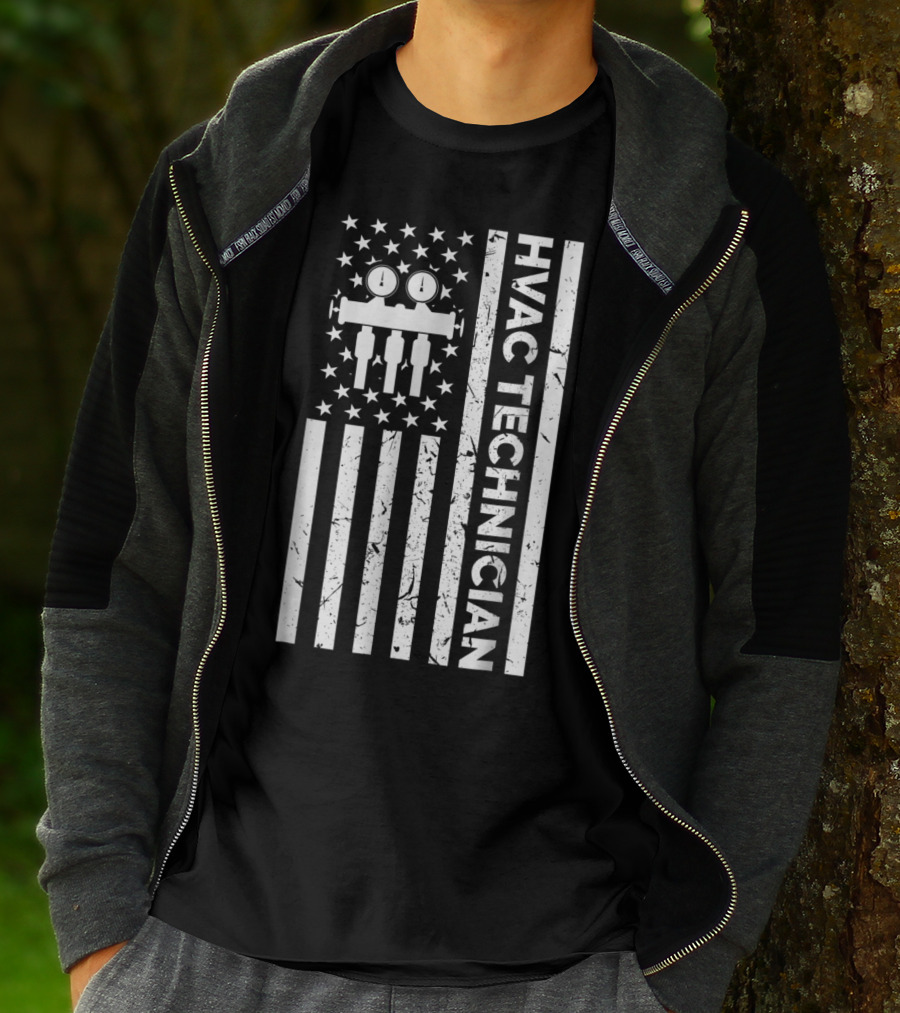 American Flag HVAC Technician T-Shirt