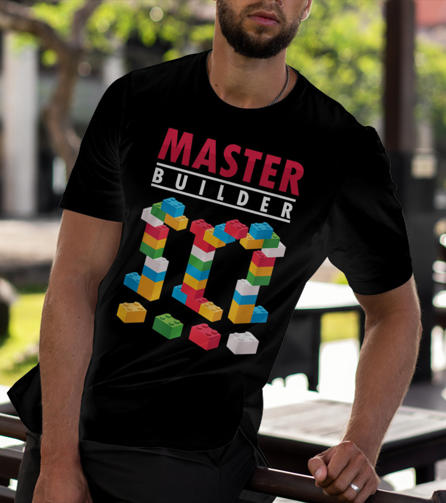 Master Builder Colorful Building Blocks Iconic T-Shirt