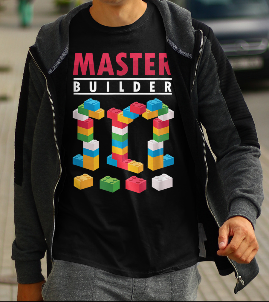Master Builder Colorful Building Blocks Iconic T-Shirt