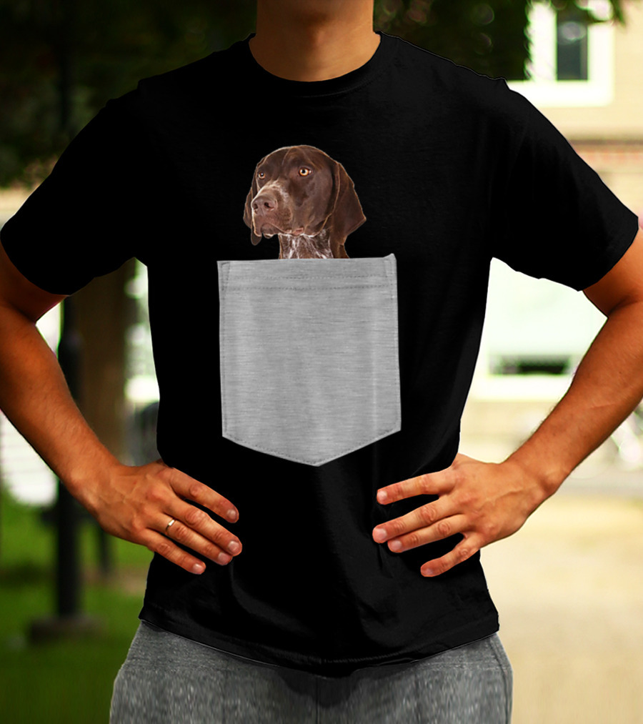 German Shorthair Pointer Dog In Your Pocket T-Shirt