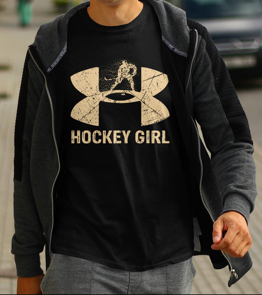 Hockey Girl Under Armour Style T-Shirt