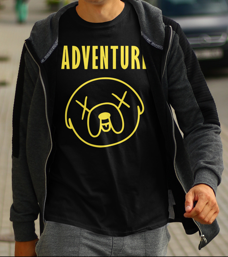 ADVENTURE PUG BAND Face Drawing T-Shirt