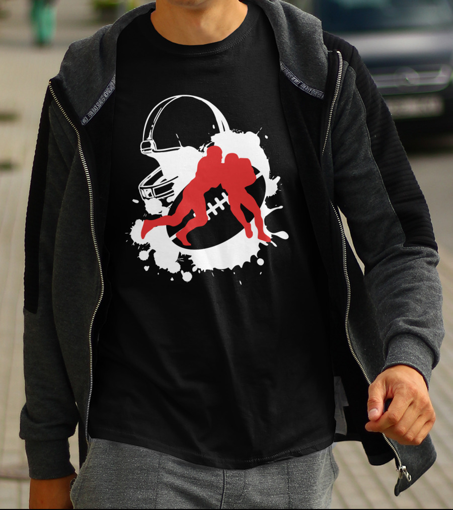 American Football Helmet Tackle Splash T-Shirt