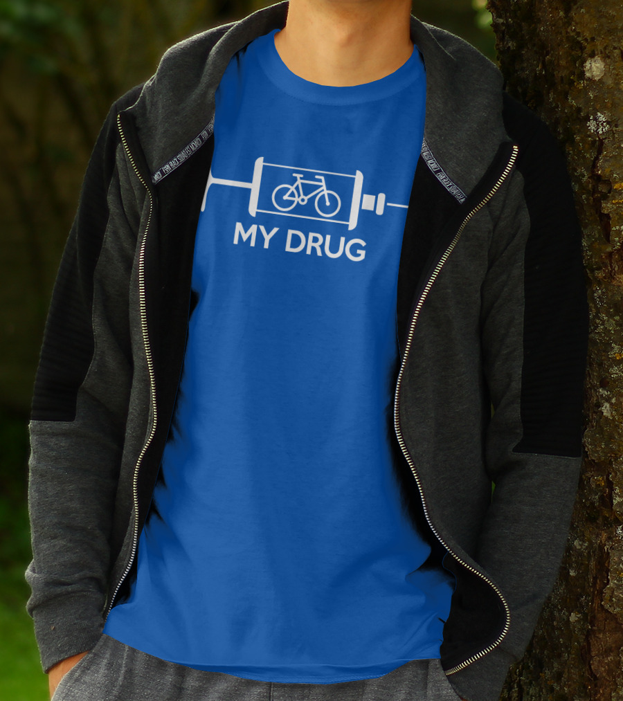 Biking My Drug Syringe Bicycle T-Shirt