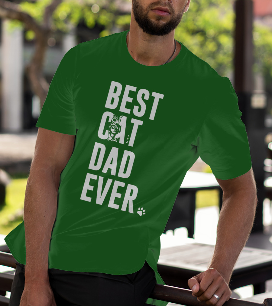 BEST CAT DAD EVER Cat And Paw T-Shirt