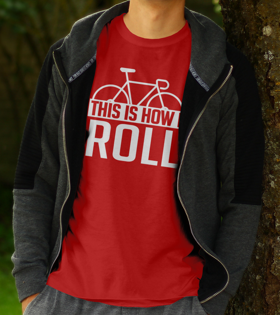 Bike This Is How I Roll Bicycle Outline T-Shirt