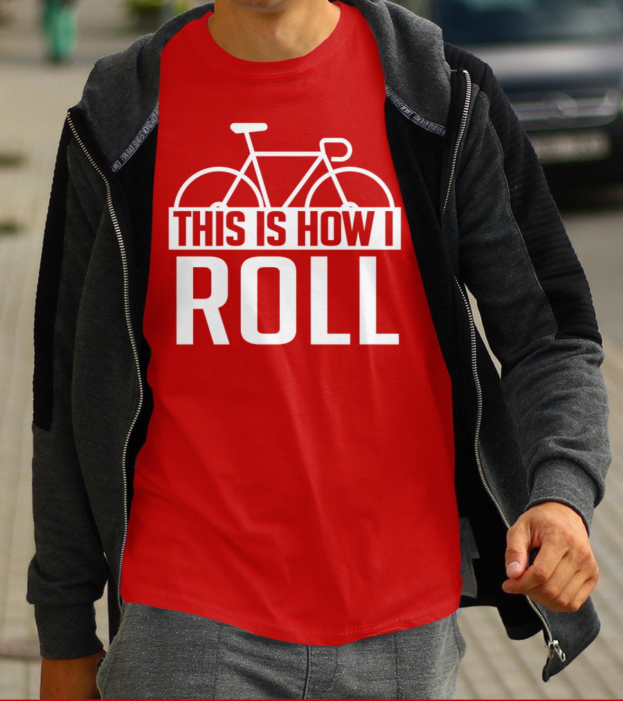 Bike This Is How I Roll Bicycle Outline T-Shirt