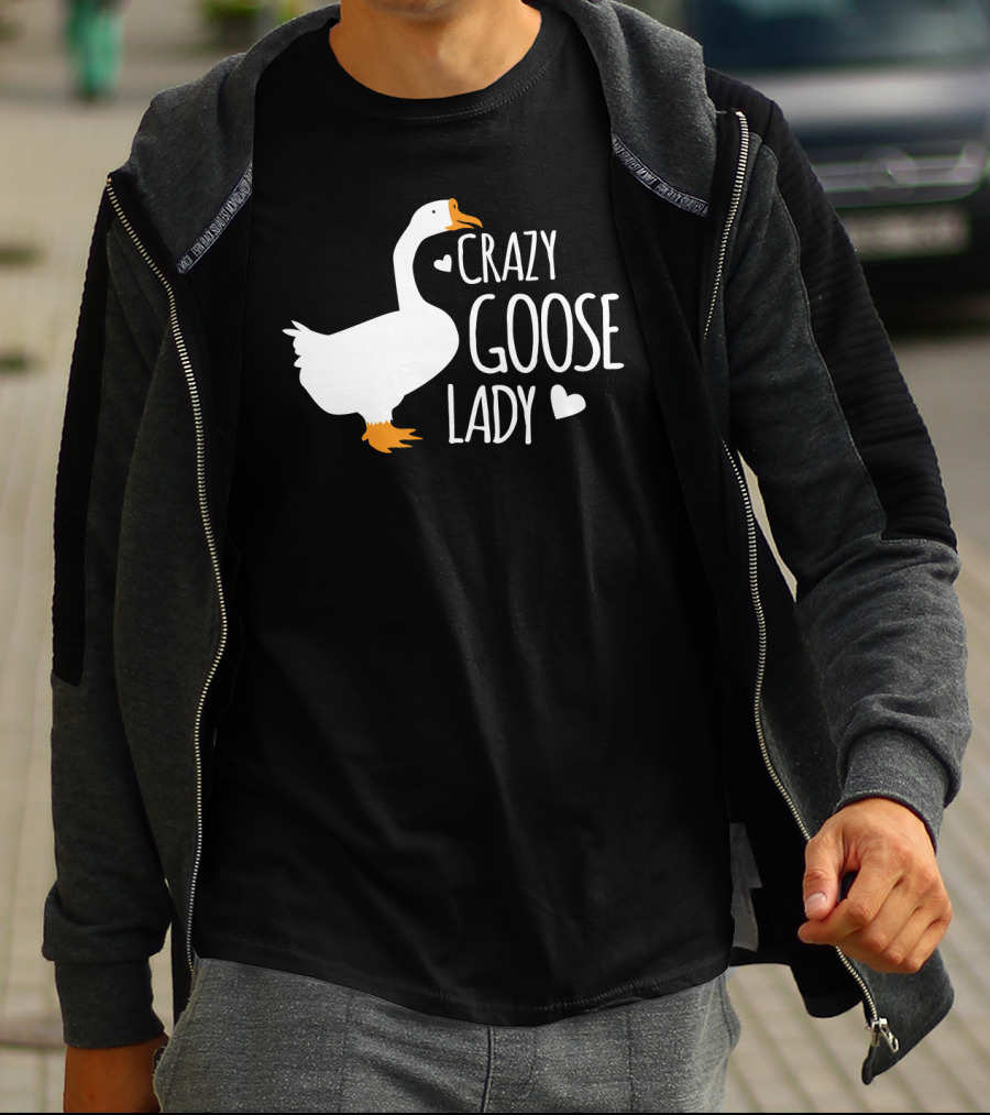 Crazy Goose Lady Heart Love T-Shirt