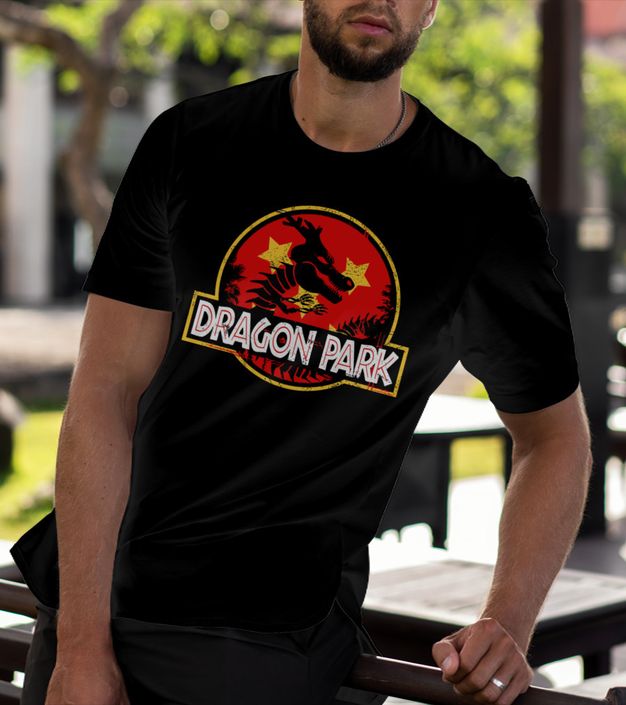 Dragon Park Jurassic Parody Retro T-Shirt