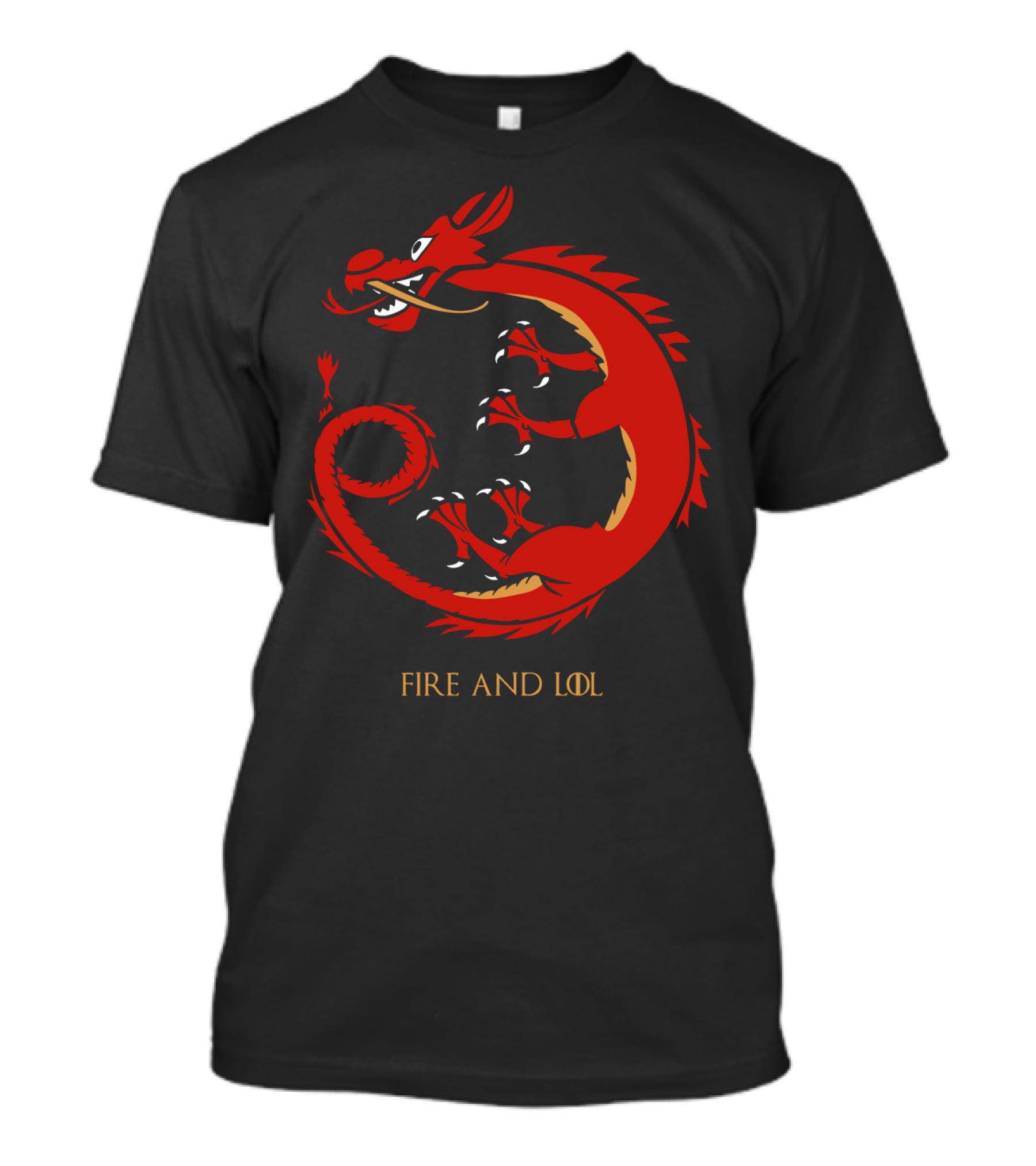 Fire And Lol Red Dragon Chinese T-Shirt