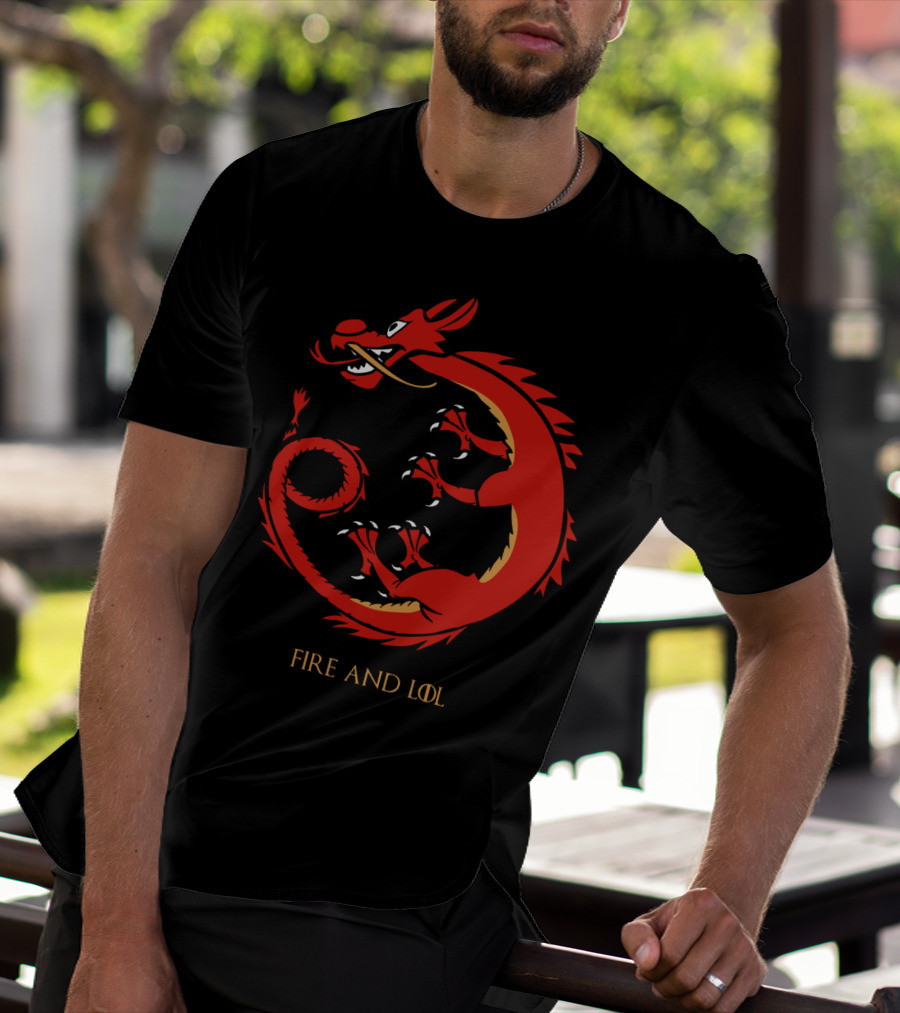 Fire And Lol Red Dragon Chinese T-Shirt