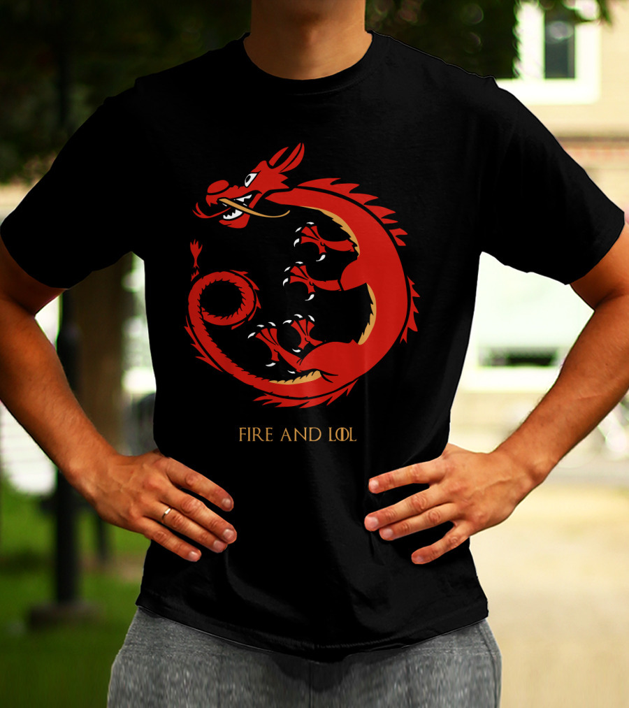 Fire And Lol Red Dragon Chinese T-Shirt