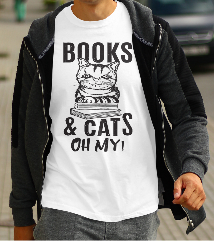 BOOKS And CATS OH MY T-Shirt