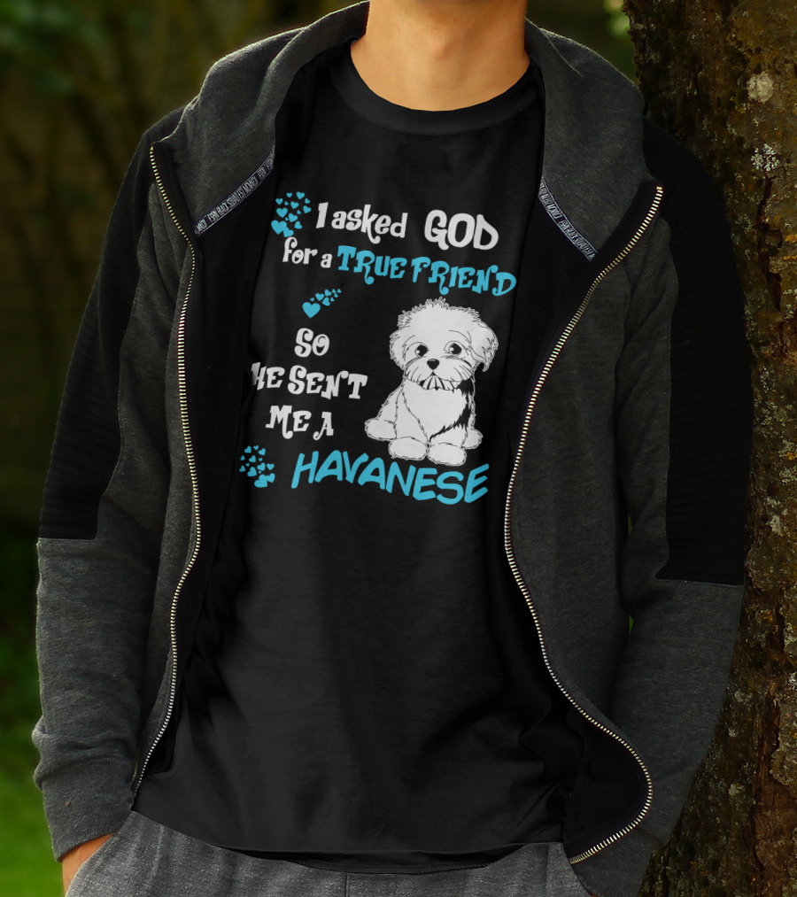 I Asked God For A True Friend So He Sent Me A Havanese T-Shirt