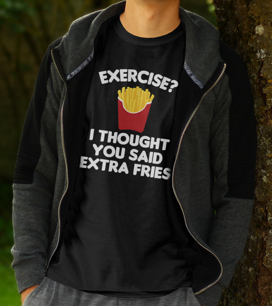 Exercise I Thought You Said Extra Fries French Fry Box T-Shirt