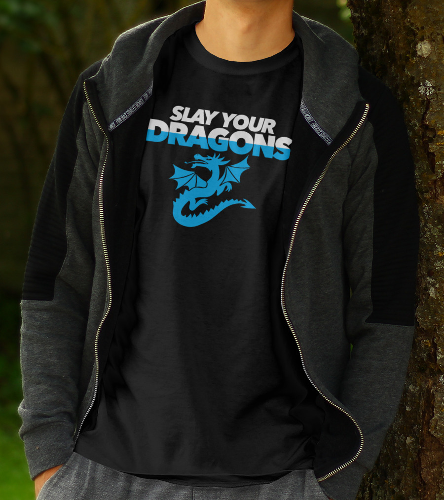 SLAY YOUR DRAGONS Blue Dragon T-Shirt