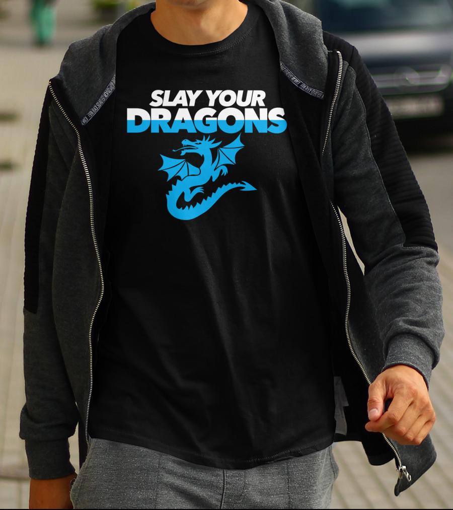 SLAY YOUR DRAGONS Blue Dragon T-Shirt