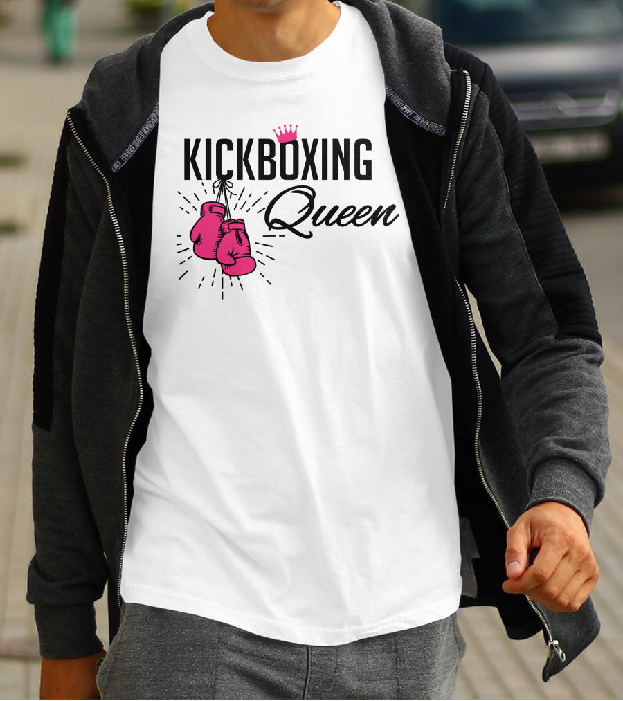 KICKBOXING QUEEN Pink Gloves And Crown T-Shirt