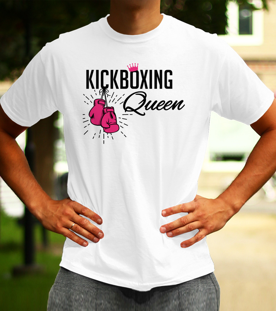 KICKBOXING QUEEN Pink Gloves And Crown T-Shirt