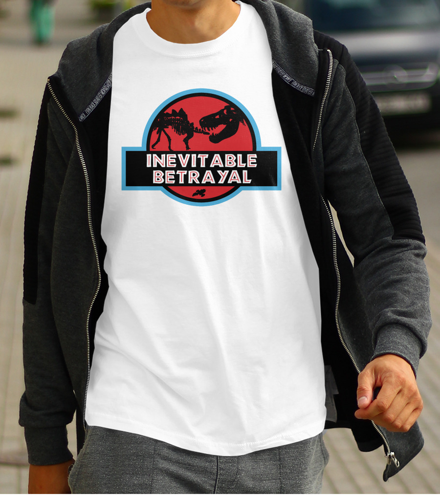 Inevitable Betrayal Dinosaur Logo Red And Black T-Shirt