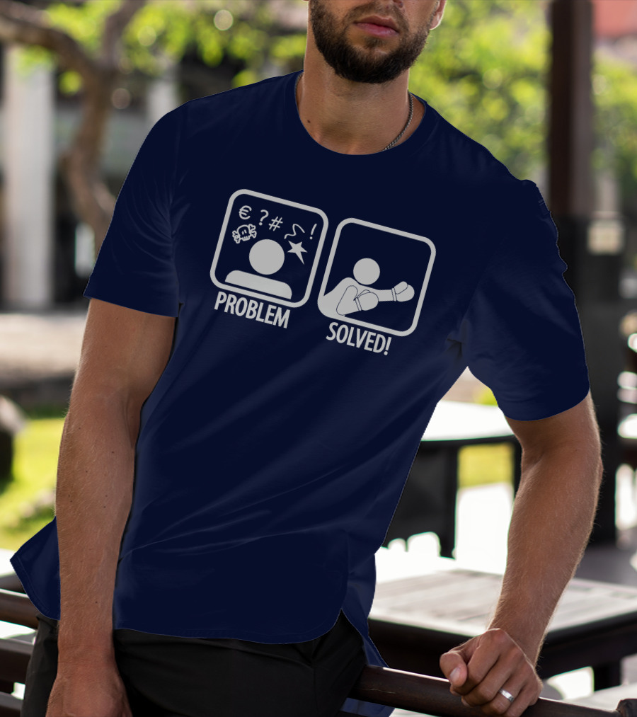 Problem Solved Boxing Icon Humor T-Shirt