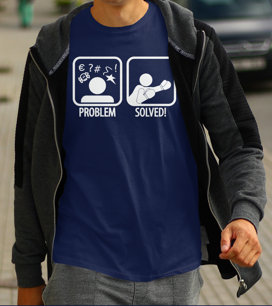 Problem Solved Boxing Icon Humor T-Shirt