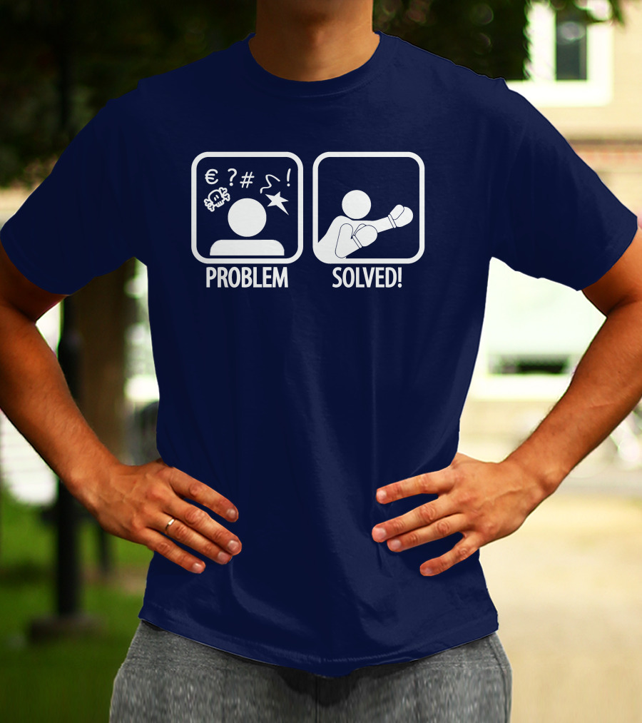 Problem Solved Boxing Icon Humor T-Shirt