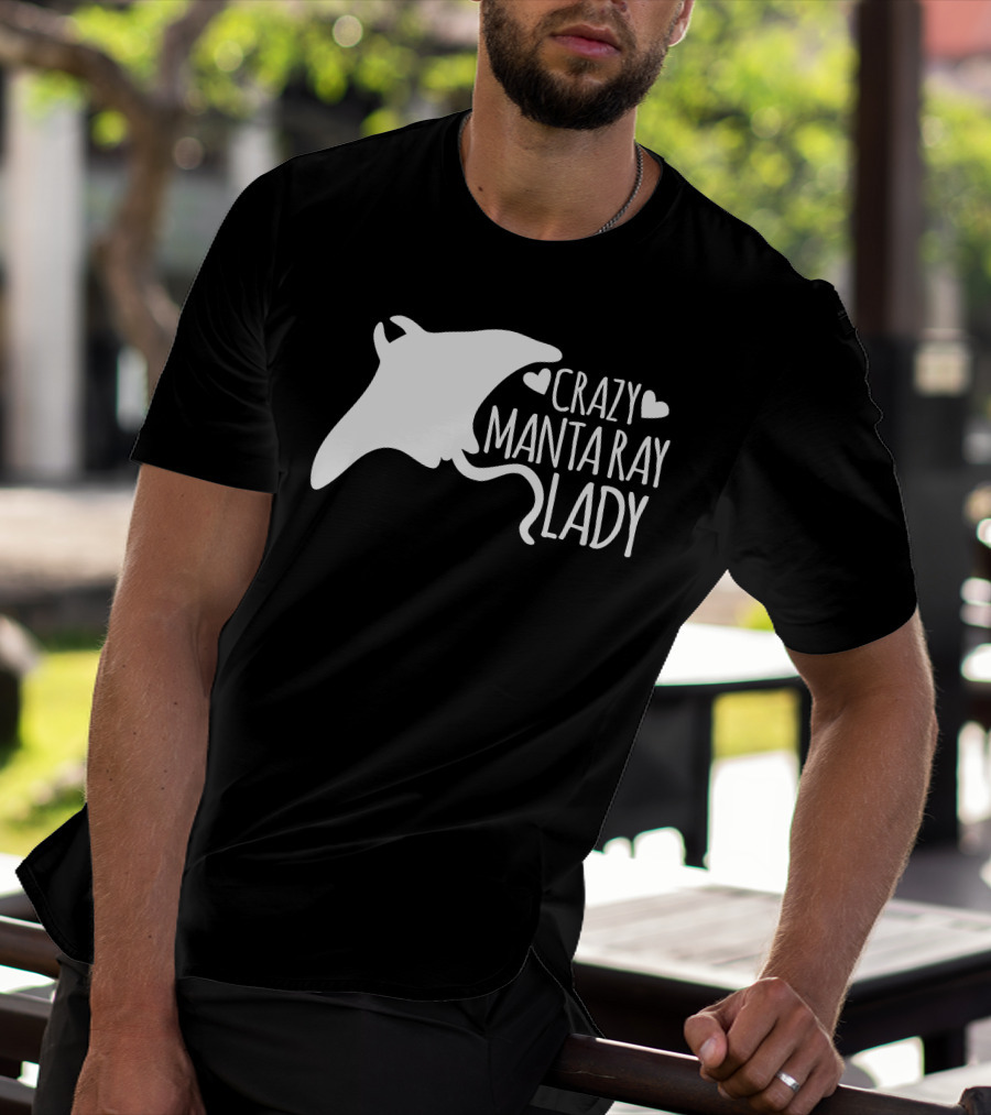 CRAZY MANTA RAY LADY Heart T-Shirt