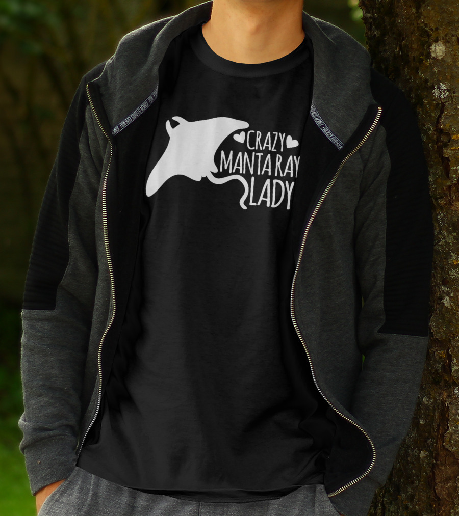 CRAZY MANTA RAY LADY Heart T-Shirt