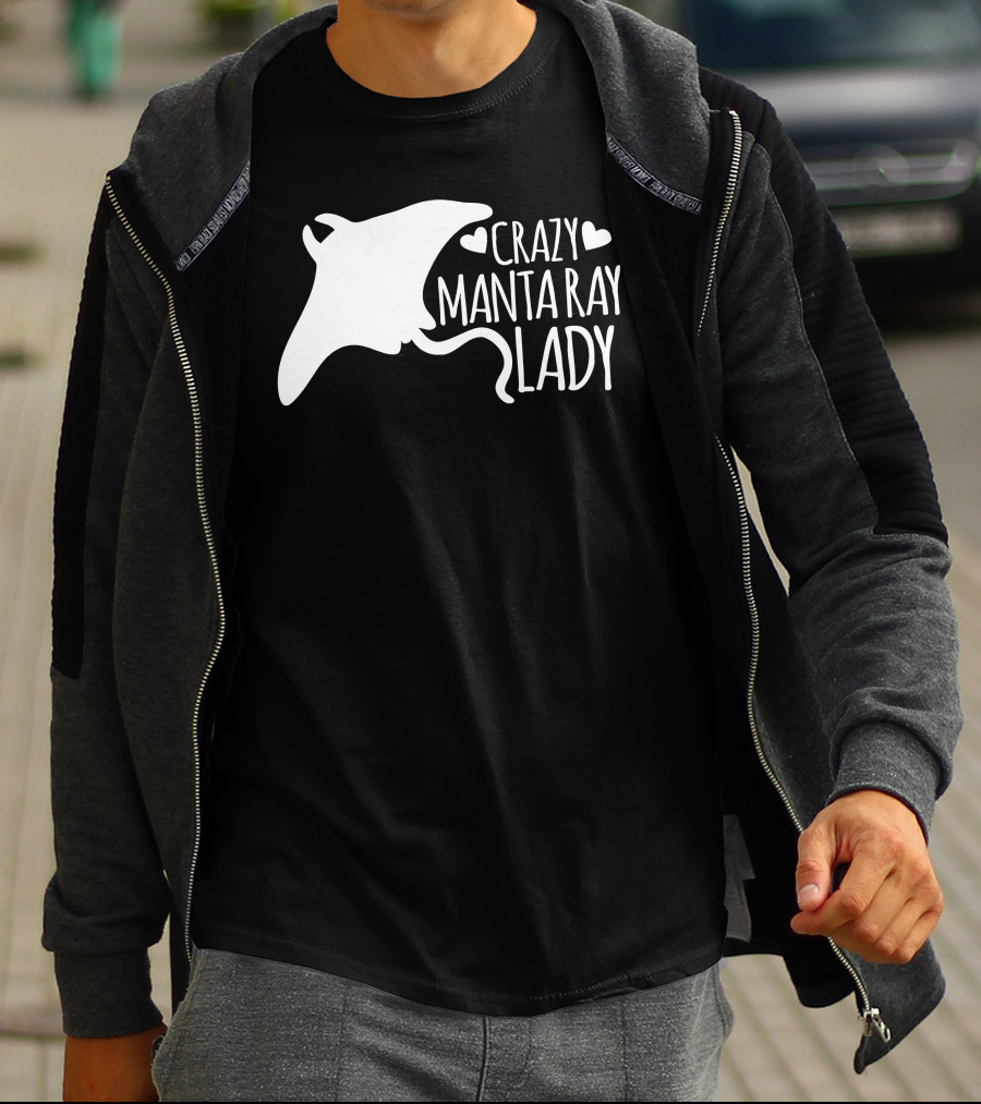 CRAZY MANTA RAY LADY Heart T-Shirt
