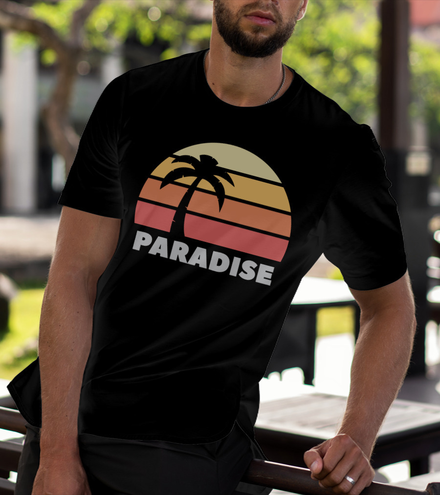 Paradise Sunset Island Palm Tree T-Shirt