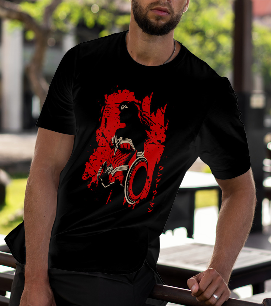 Wonder Woman Red Silhouette Stain T-Shirt