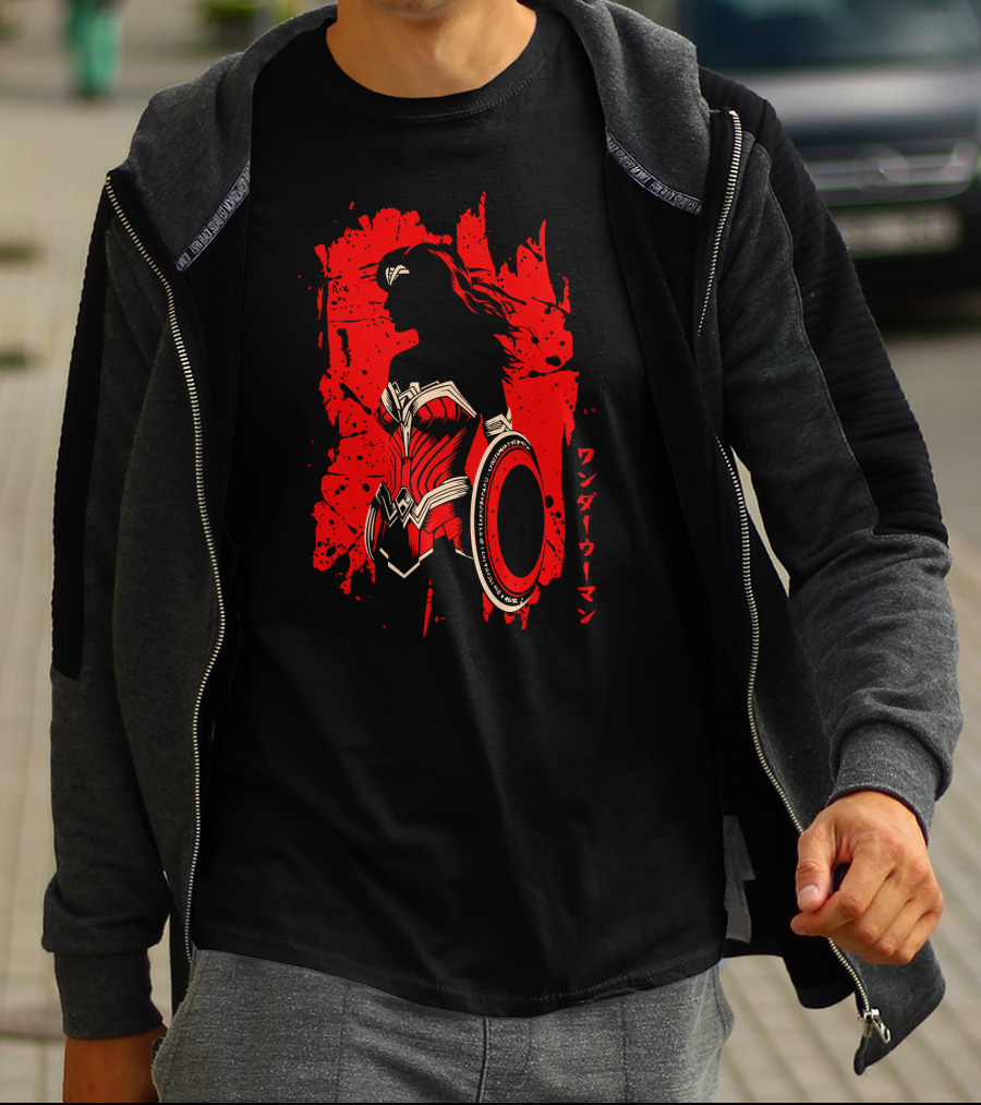 Wonder Woman Red Silhouette Stain T-Shirt