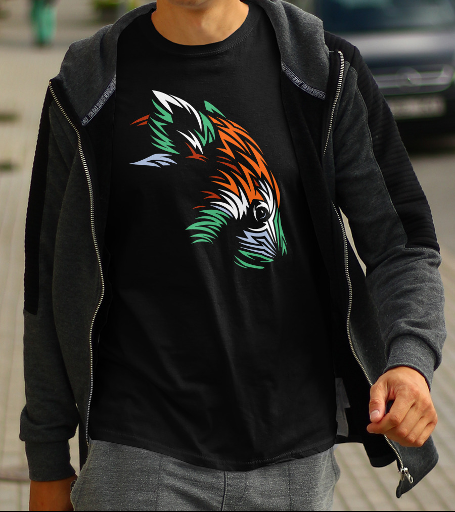 Tribal Red Panda Abstract Head T-Shirt