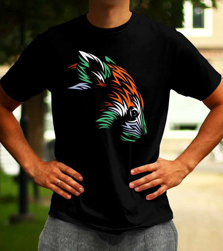 Tribal Red Panda Abstract Head T-Shirt