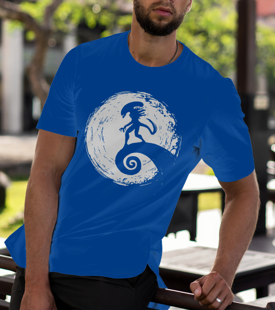 Nightmare On LV 426 Alien Meets Spiral Moon Scene T-Shirt