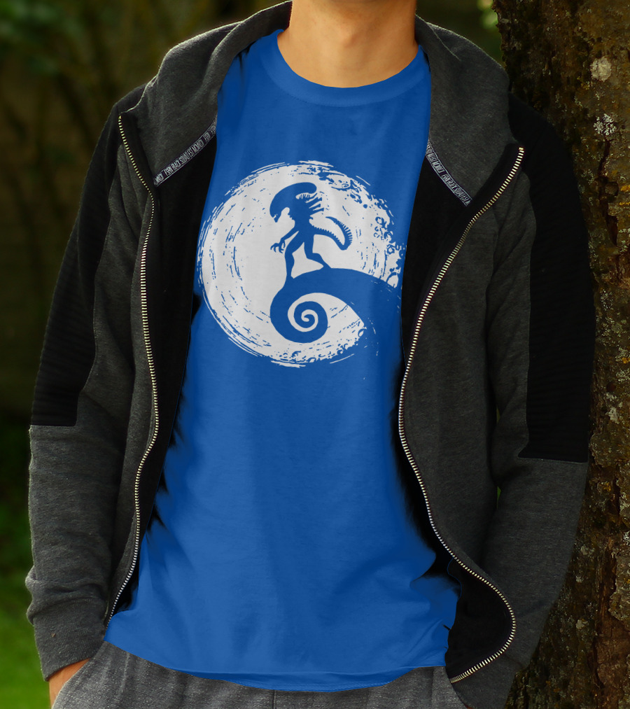 Nightmare On LV 426 Alien Meets Spiral Moon Scene T-Shirt