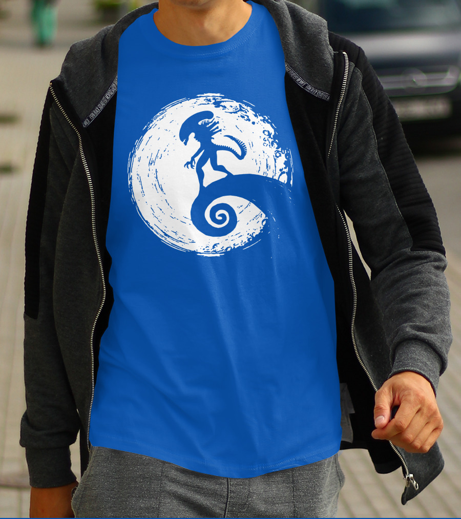 Nightmare On LV 426 Alien Meets Spiral Moon Scene T-Shirt