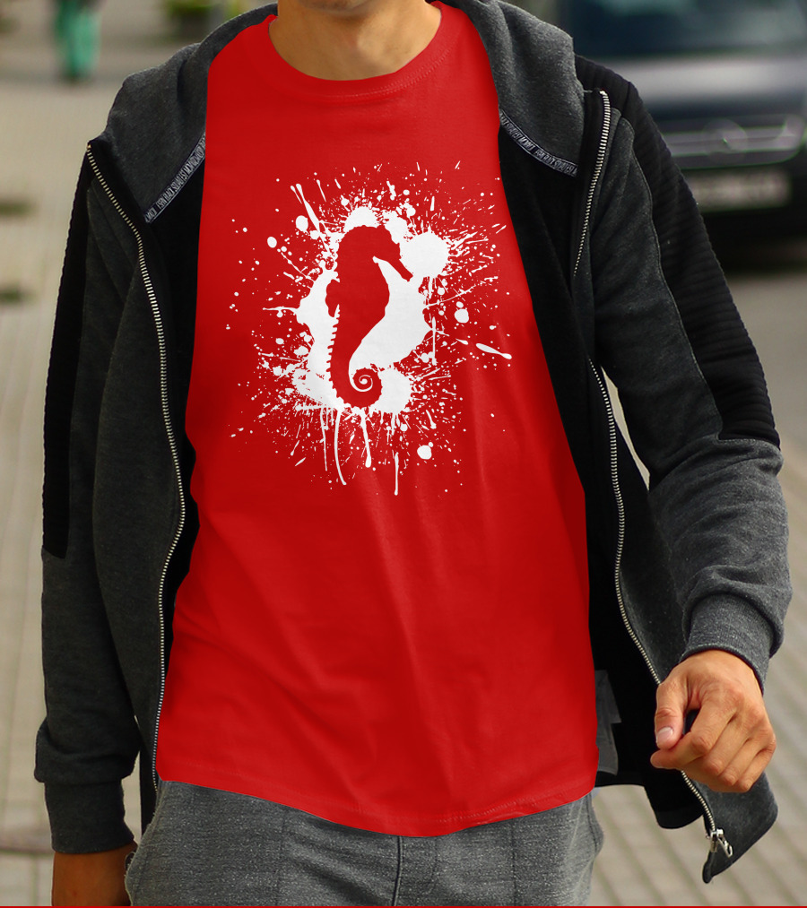 Seahorse Splatter T-Shirt