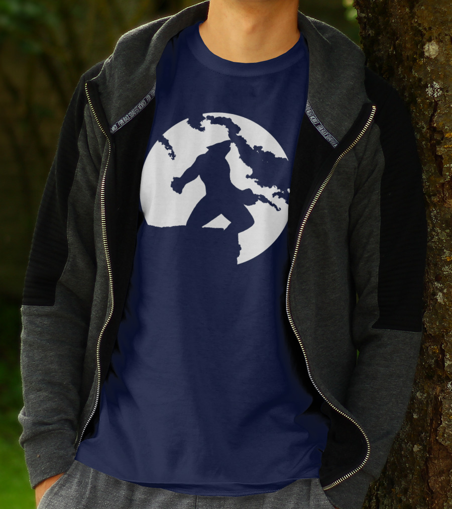 Wolf Standing Boldly Against The Moon Edge T-Shirt
