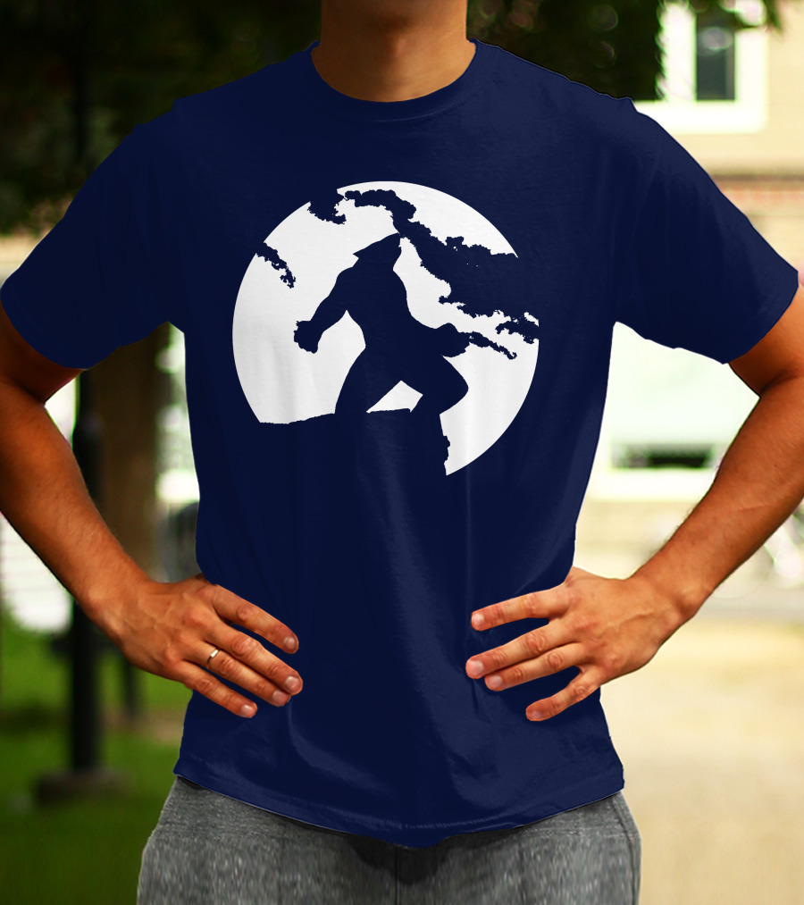 Wolf Standing Boldly Against The Moon Edge T-Shirt