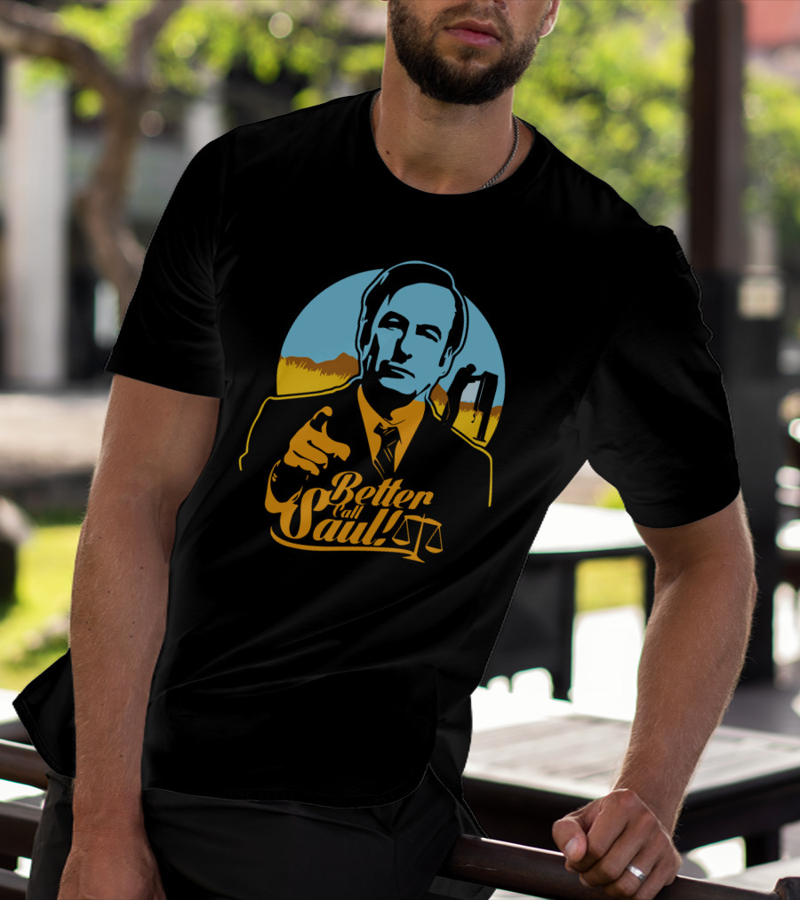 Better Call Saul Vintage Style Lawyer Silhouette With Scales Of Justice T-Shirt
