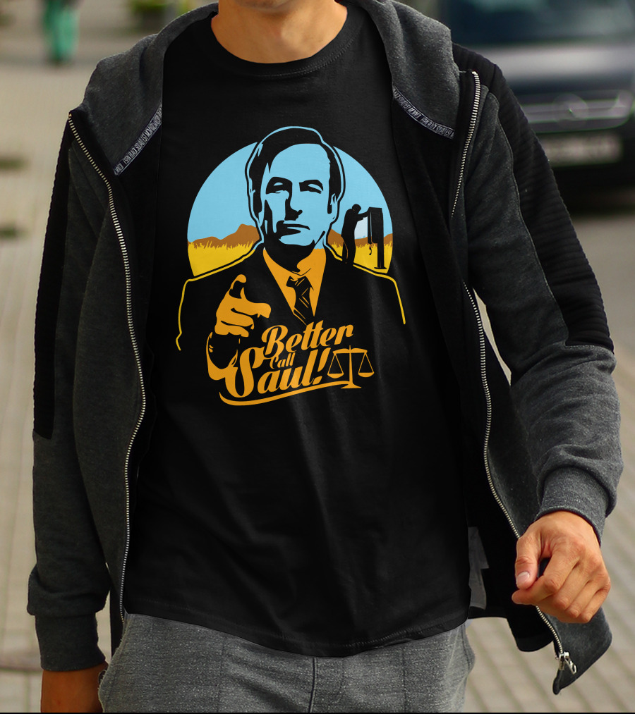 Better Call Saul Vintage Style Lawyer Silhouette With Scales Of Justice T-Shirt